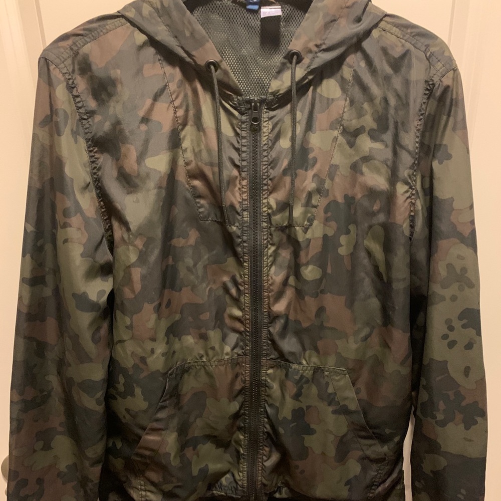 H&M camo rain jacket
